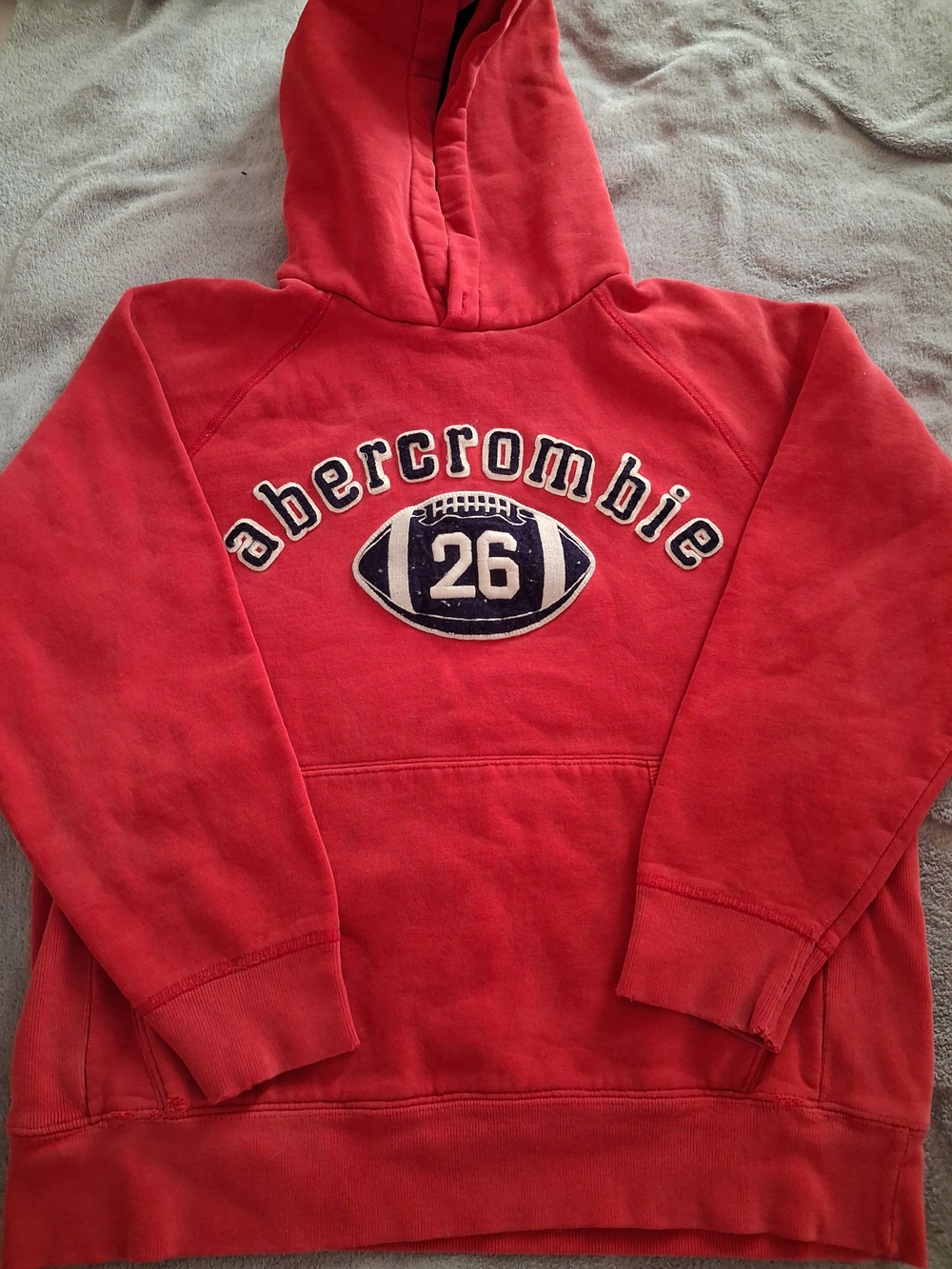 Kids Abercrombie & Fitch Red Logo Football Hoodie